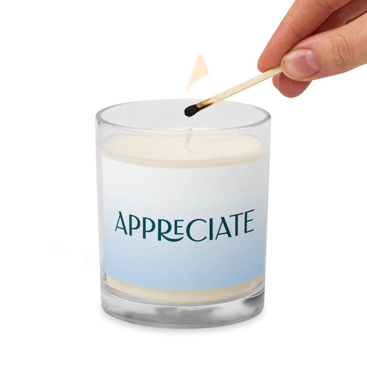 Glass jar soy wax candle