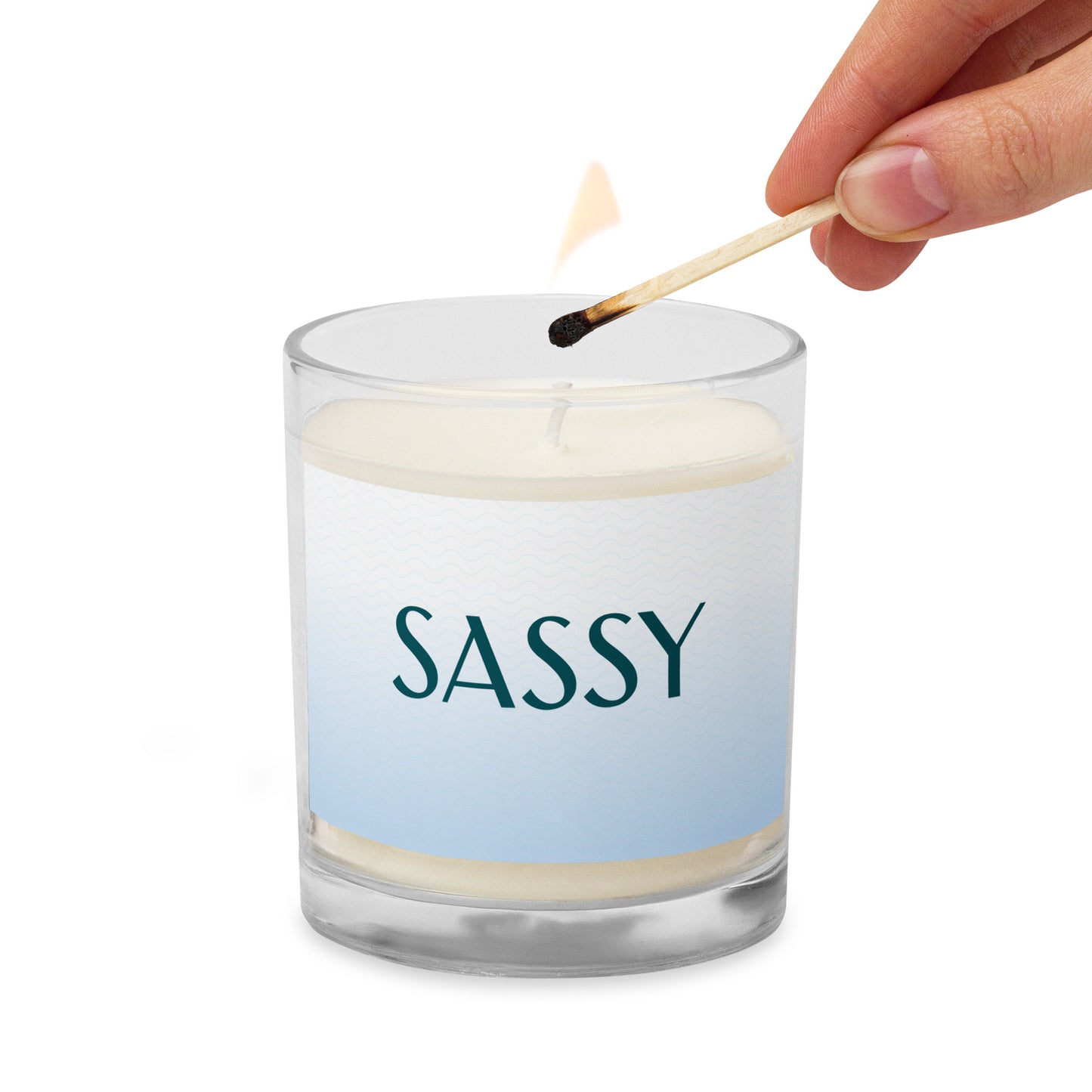 Glass jar soy wax candle