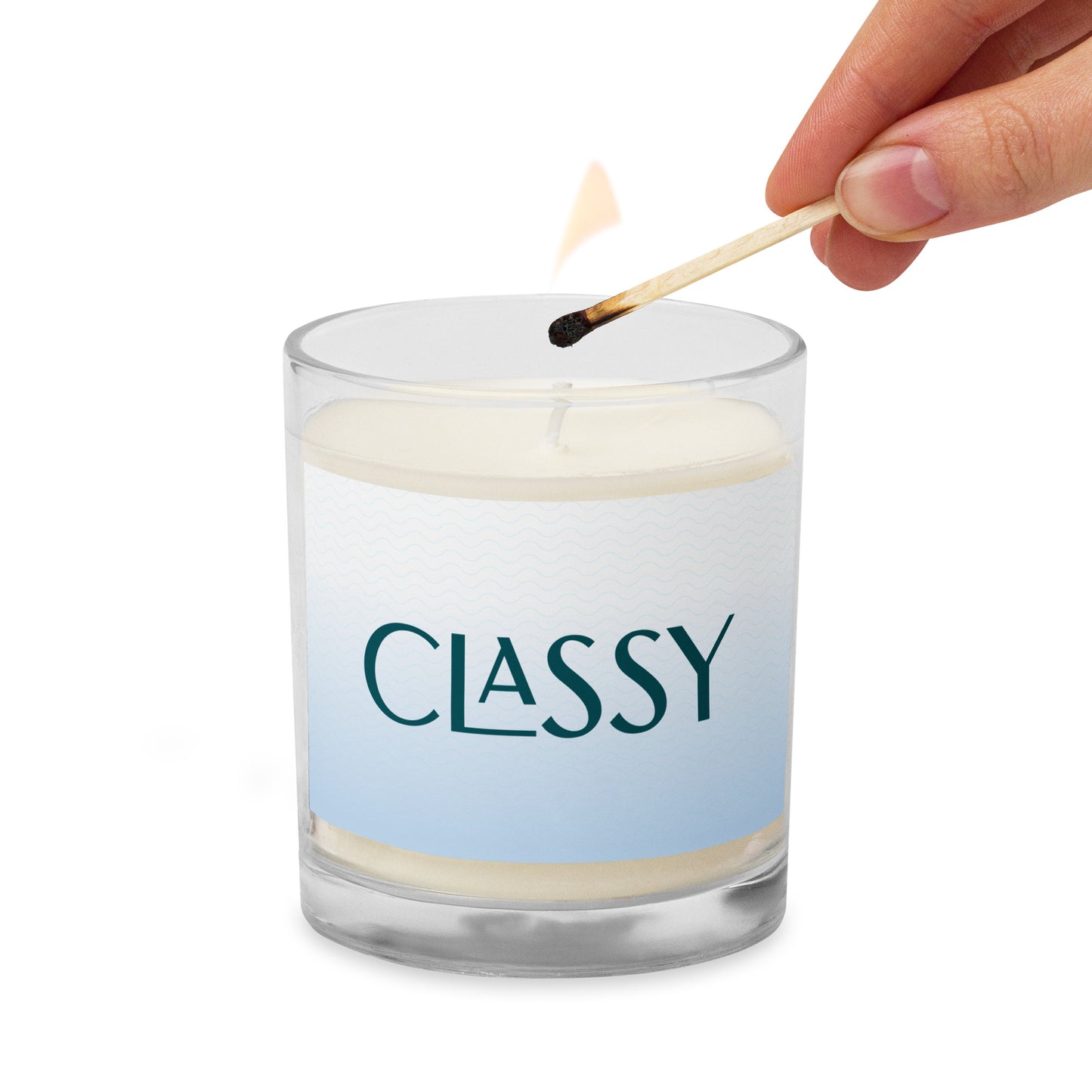 Glass jar soy wax candle