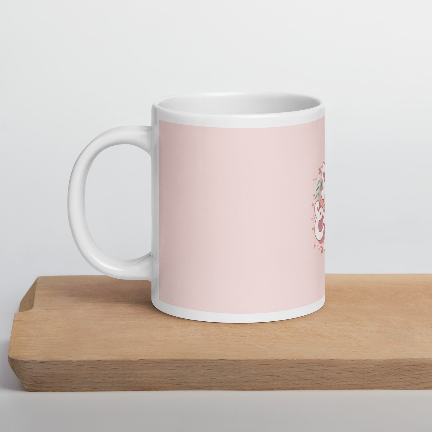 White glossy mug