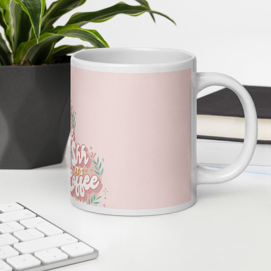 White glossy mug